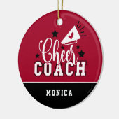 Cute Cheer Coach Persoonlijk rood en zwart Keramisch Ornament (Links)