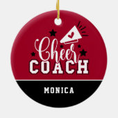 Cute Cheer Coach Persoonlijk rood en zwart Keramisch Ornament (Achterkant)
