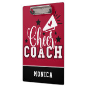 Cute Cheer Coach Persoonlijk rood en zwart Klembord (Links)