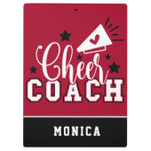 Cute Cheer Coach Persoonlijk rood en zwart Klembord (Achterkant)