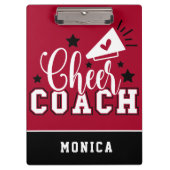 Cute Cheer Coach Persoonlijk rood en zwart Klembord (Voorkant)