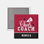Cute Cheer Coach Persoonlijk rood en zwart Magneet (Voorkant / Achterkant)