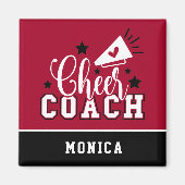 Cute Cheer Coach Persoonlijk rood en zwart Magneet (Voorkant)