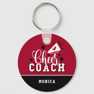 Cute Cheer Coach Persoonlijk rood en zwart Sleutelhanger