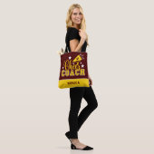Cute Cheer Coach Persoonlijke maroon & geel Tote Bag (Op model)