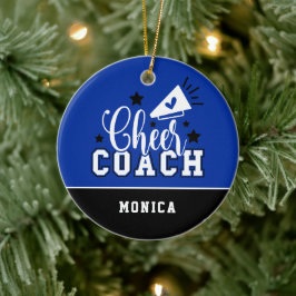 Cute Cheer Coach - Speciaal blauw en zwart Keramisch Ornament