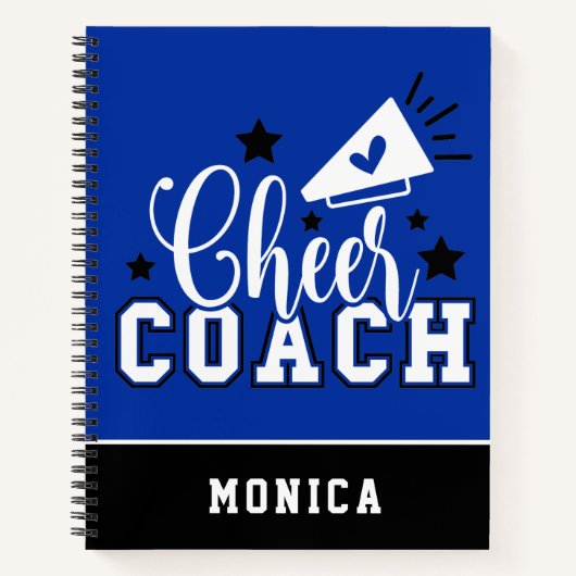 Cute Cheer Coach - Speciaal blauw en zwart Notitieboek (Voorkant)