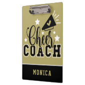 Cute Cheer Coach, speciaal gepersonaliseerd goud e Klembord (Links)