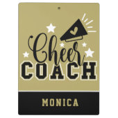 Cute Cheer Coach, speciaal gepersonaliseerd goud e Klembord (Achterkant)