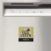 Cute Cheer Coach, speciaal gepersonaliseerd goud e Magneet (Insitu (Vaatwasser))