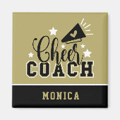 Cute Cheer Coach, speciaal gepersonaliseerd goud e Magneet (Voorkant)
