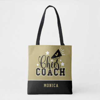 Cute Cheer Coach, speciaal gepersonaliseerd goud e Tote Bag
