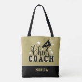 Cute Cheer Coach, speciaal gepersonaliseerd goud e Tote Bag (Achterkant)