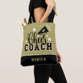 Cute Cheer Coach, speciaal gepersonaliseerd goud e Tote Bag (Dichtbij)