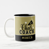 Cute Cheer Coach, speciaal gepersonaliseerd goud e Tweekleurige Koffiemok (Links)
