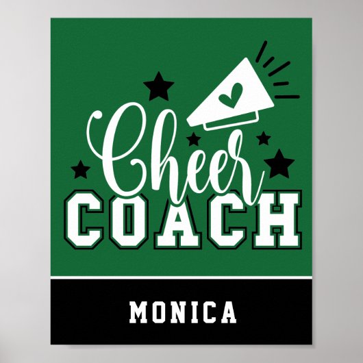 Cute Cheer Coach - Speciaal Groen en Zwart Poster (Voorkant)
