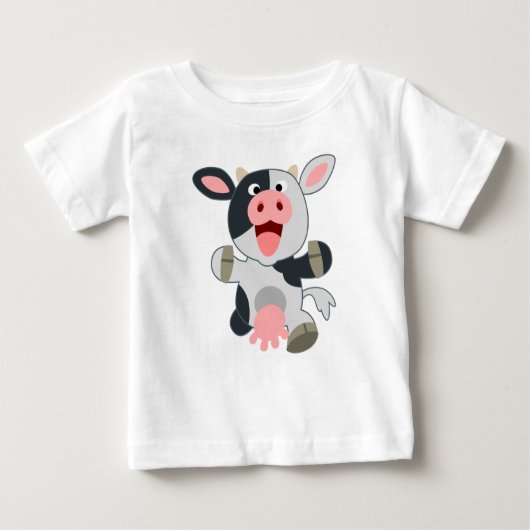 Cute Cheerful Cartoon Cow Baby T-shirt (Voorkant)