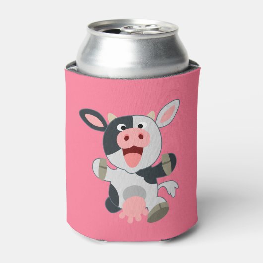 Cute Cheerful Cartoon Koe Blikjeskoeler (Blikje Voorkant)