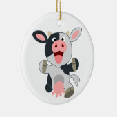 Cute Cheerful Cartoon Koe Keramisch Ornament (Rechts)