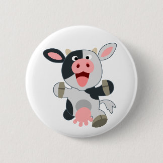 Cute Cheerful Cartoon Koe Ronde Button 5,7 Cm