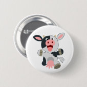 Cute Cheerful Cartoon Koe Ronde Button 5,7 Cm (Voorkant /achterkant)