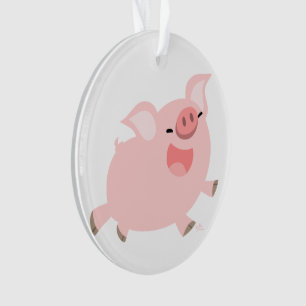 Cute Cheerful Cartoon Pig Acrylornament Ornament