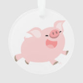 Cute Cheerful Cartoon Pig Acrylornament Ornament (achterkant)