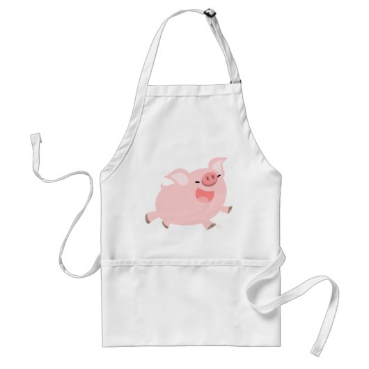 Cute Cheerful Cartoon Pig Apron Standaard Schort (Voorkant)