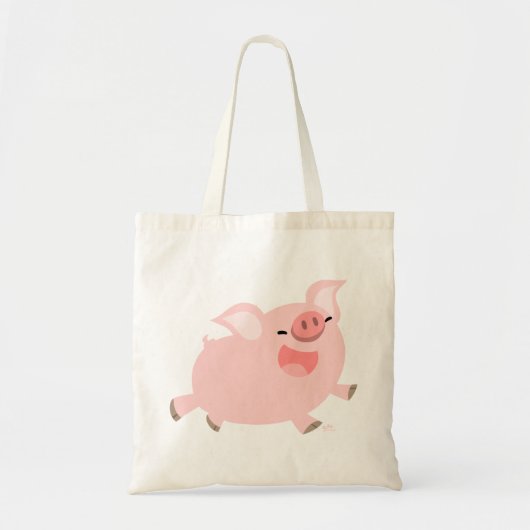 Cute Cheerful Cartoon Pig Bag Tote Bag (Voorkant)