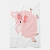 Cute Cheerful Cartoon Pig Kitchen Towel Theedoek (Verticaal)