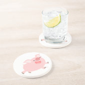 Cute Cheerful Cartoon Pig Onderzetter (Zijkant)