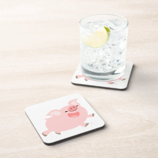 Cute Cheerful Cartoon Pig Onderzetter Set