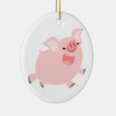 Cute Cheerful Cartoon Pig Ornament (Rechts)