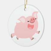 Cute Cheerful Cartoon Pig Ornament (Links)