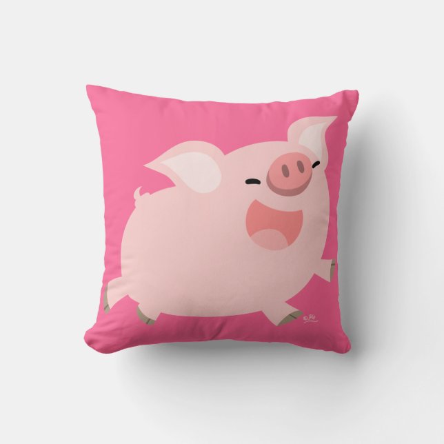 Cute Cheerful Cartoon Pig Pillow Kussen (Voorkant)