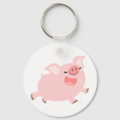Cute Cheerful Cartoon Pig Sleutelhanger (Voorkant)