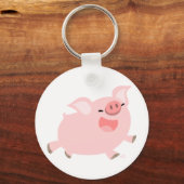 Cute Cheerful Cartoon Pig Sleutelhanger (Voorkant)