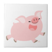 Cute Cheerful Cartoon Pig Tile Tegeltje (Voorkant)
