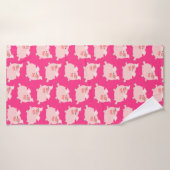 Cute Cheerful Cartoon Pigs Pattern Badhanddoek (Badhanddoek)