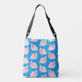 Cute Cheerful Cartoon Pigs Pattern Crossbody Tas (Achterkant)