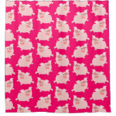 Cute Cheerful Cartoon Pigs Pattern Douchegordijn (Voorkant)