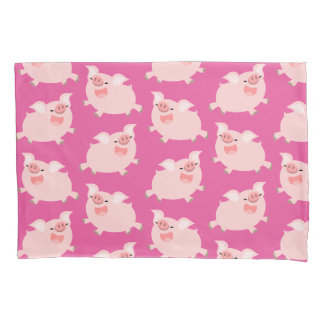 Cute Cheerful Cartoon Pigs Pattern Kussensloop