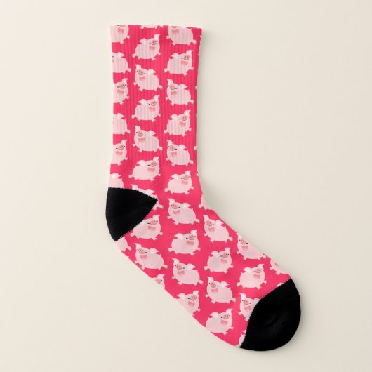 Cute Cheerful Cartoon Pigs Pattern Sokken (Rechts - buiten)