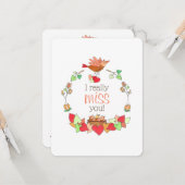 Cute Cheerful I Miss You for Students Teacher Kaart (Voorkant / Achterkant in situ)