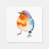 Cute Cheerful kerstRobin-Waterverf Servet (Voorkant)