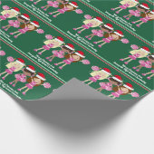 Cute Cheerlead Squad Green Custom Kerstmis Cadeaupapier (Hoek)