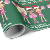 Cute Cheerlead Squad Green Custom Kerstmis Cadeaupapier (Rol Hoek)