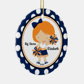 Cute Cheerleader Big Sister Kerstornament Keramisch Ornament (Rechts)