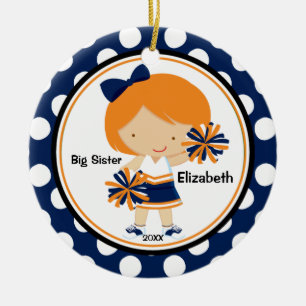 Cute Cheerleader Big Sister Kerstornament Keramisch Ornament