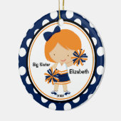 Cute Cheerleader Big Sister Kerstornament Keramisch Ornament (Links)